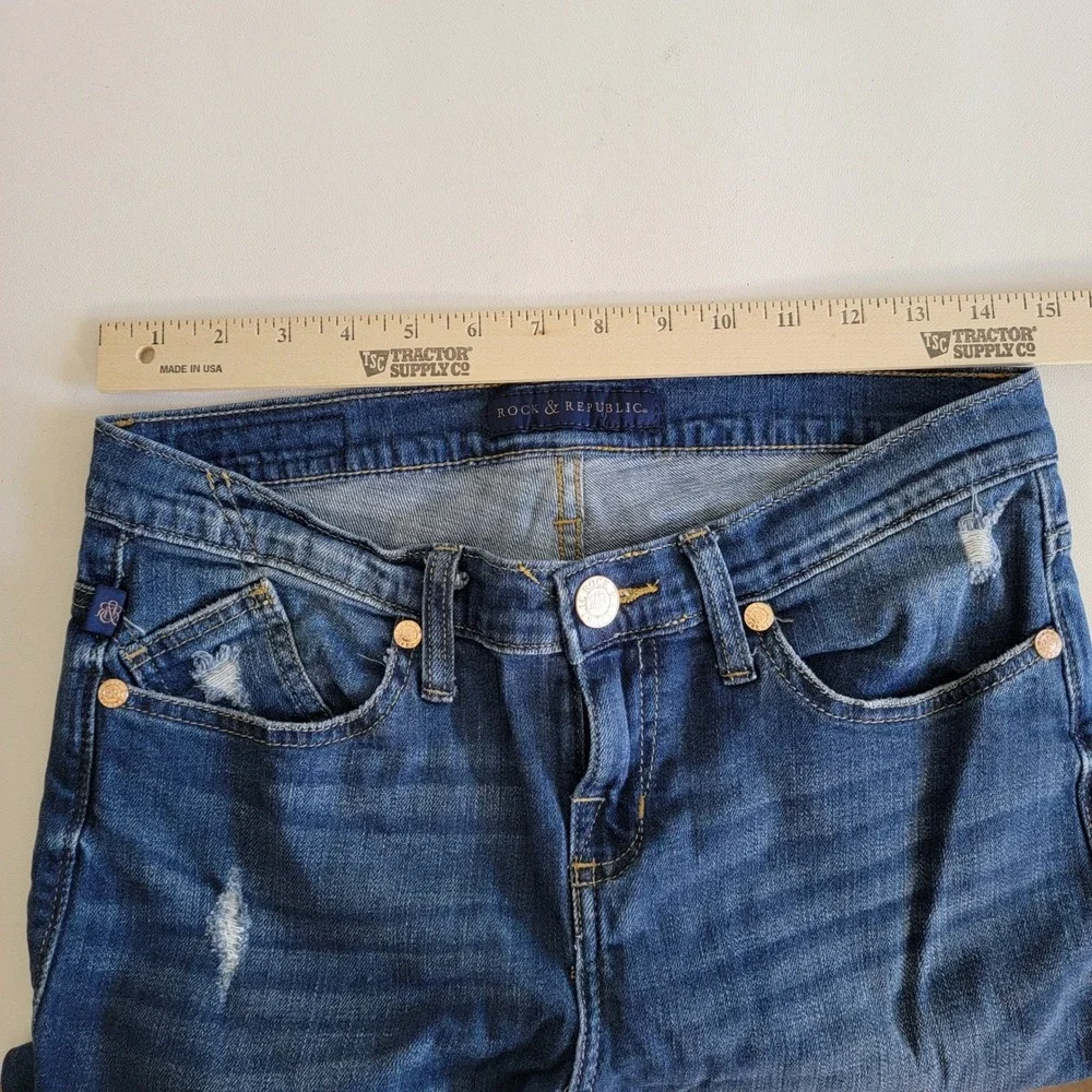 Rock & Republic Women's Jeans 8M Kassandra Distressed Bootcut Denim - Picture 3 of 13